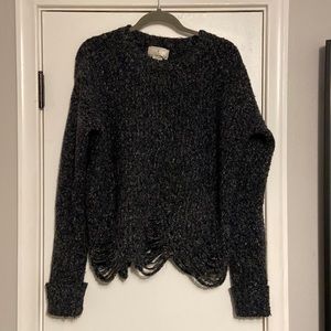 Anthropologie Ruby Moon Frayed Hem Sweater